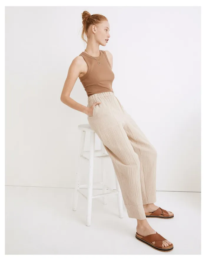 Women Lightspun Pull On Balloon Pants Dried Flax Madewell Pants Women Lightspun Pull On Balloon Pants Dried Flax Madewell Pants
