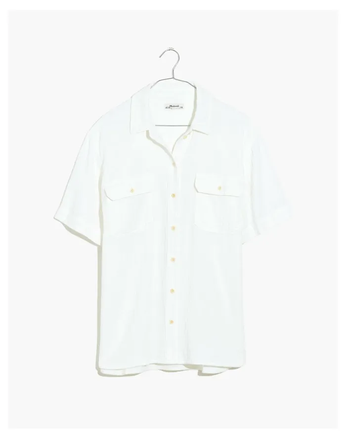 Women Lightspun Short Sleeve Flap Pocket Shirt Lighthouse Madewell Tops and Shirts Women Lightspun Short Sleeve Flap Pocket Shirt Lighthouse Madewell Tops and Shirts