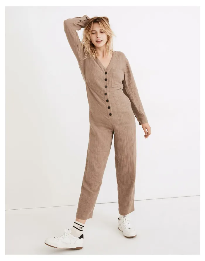 Women Lightspun Stitched Pocket Coverall Jumpsuit Telluride Stone Madewell Jumpsuits and Overalls Women Lightspun Stitched Pocket Coverall Jumpsuit Telluride Stone Madewell Jumpsuits and Overalls