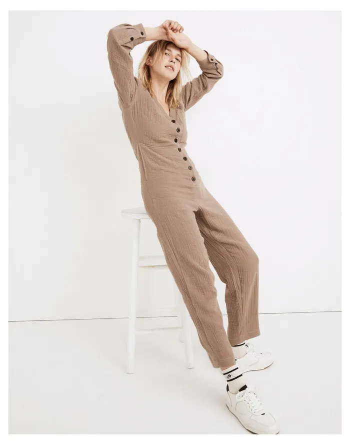 Women Lightspun Stitched Pocket Coverall Jumpsuit Telluride Stone Madewell Jumpsuits and Overalls Women Lightspun Stitched Pocket Coverall Jumpsuit Telluride Stone Madewell Jumpsuits and Overalls