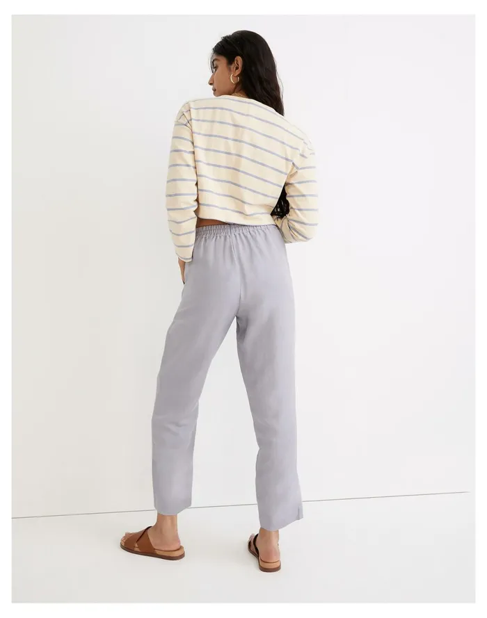 Women Linen Blend Track Trousers Faded Lavender Madewell Pants Women Linen Blend Track Trousers Faded Lavender Madewell Pants