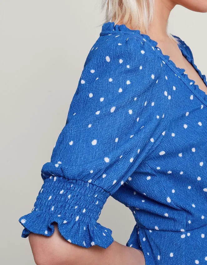 Women Liza Spot Jersey Dress Blue Monsoon Dresses