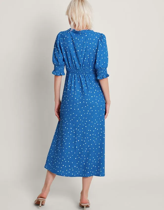 Women Liza Spot Jersey Dress Blue Monsoon Dresses