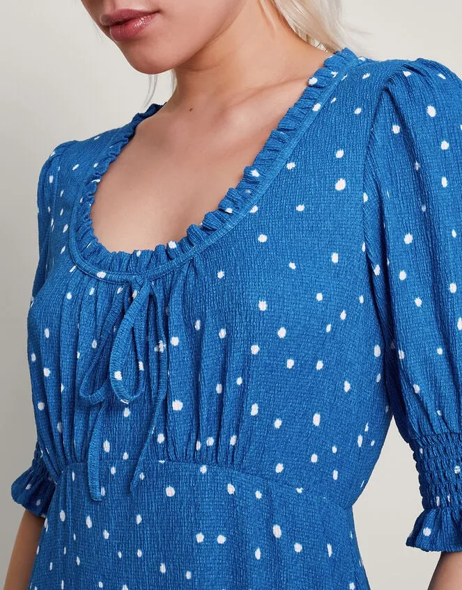 Women Liza Spot Jersey Dress Blue Monsoon Dresses