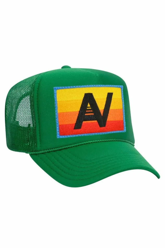 Women LOGO RAINBOW VINTAGE TRUCKER HAT Aviator Nation TruckerHats Women LOGO RAINBOW VINTAGE TRUCKER HAT Aviator Nation TruckerHats