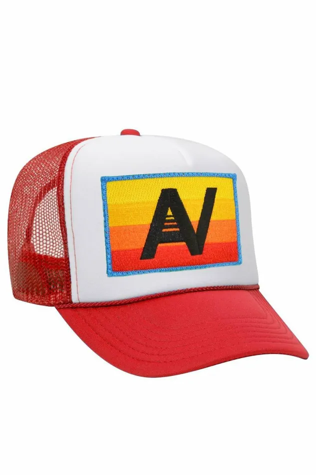 Women LOGO RAINBOW VINTAGE TRUCKER HAT Aviator Nation TruckerHats Women LOGO RAINBOW VINTAGE TRUCKER HAT Aviator Nation TruckerHats