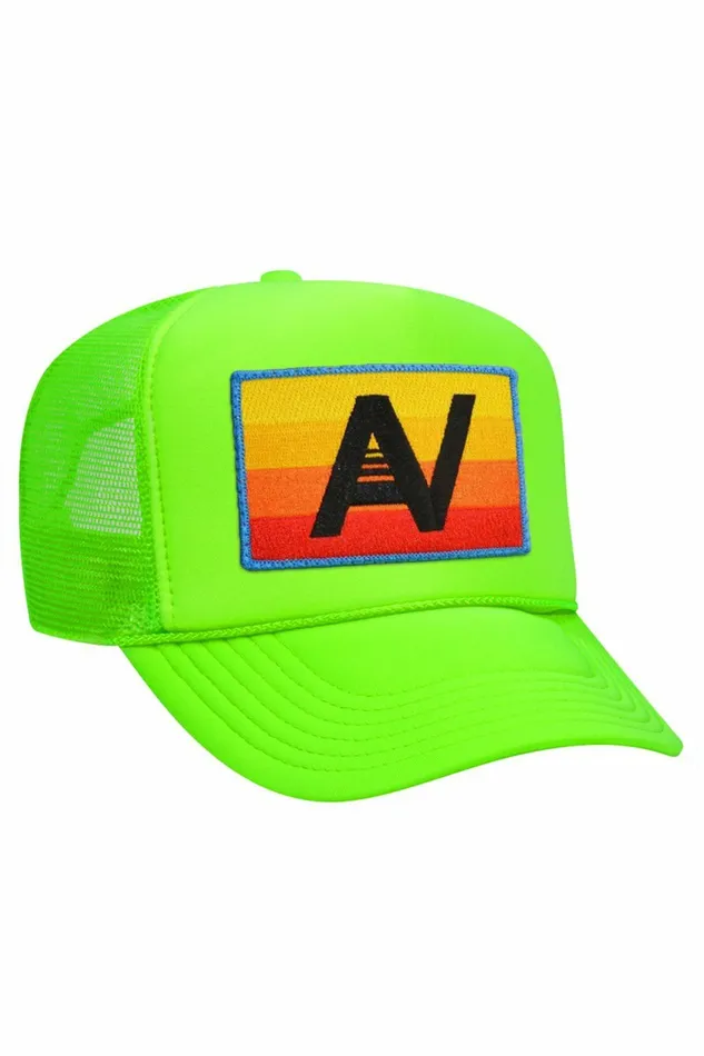 Women LOGO RAINBOW VINTAGE TRUCKER HAT Aviator Nation TruckerHats Women LOGO RAINBOW VINTAGE TRUCKER HAT Aviator Nation TruckerHats
