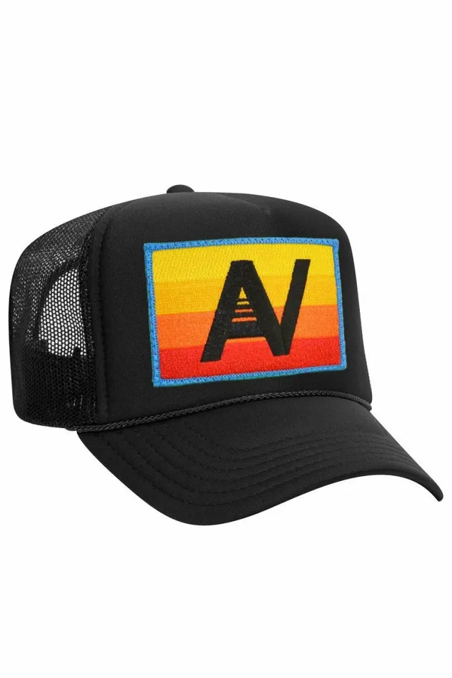 Women LOGO RAINBOW VINTAGE TRUCKER HAT Aviator Nation TruckerHats Women LOGO RAINBOW VINTAGE TRUCKER HAT Aviator Nation TruckerHats