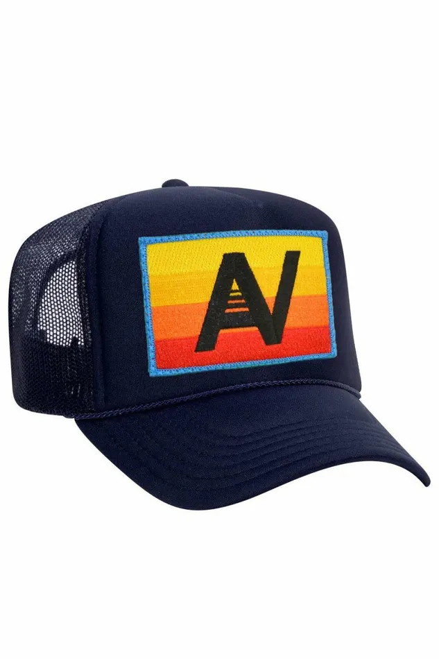 Women LOGO RAINBOW VINTAGE TRUCKER HAT Aviator Nation TruckerHats Women LOGO RAINBOW VINTAGE TRUCKER HAT Aviator Nation TruckerHats