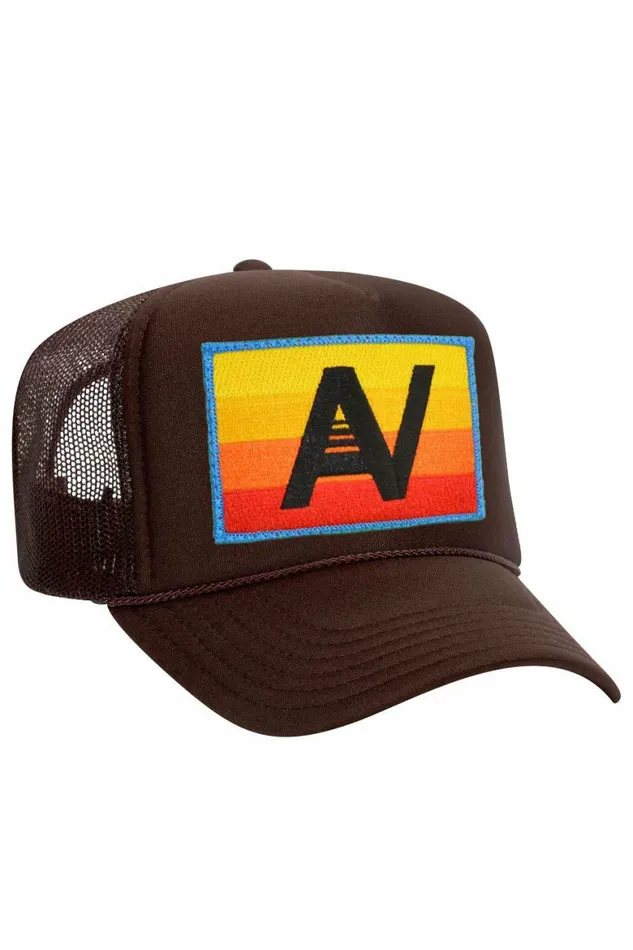 Women LOGO RAINBOW VINTAGE TRUCKER HAT Aviator Nation TruckerHats Women LOGO RAINBOW VINTAGE TRUCKER HAT Aviator Nation TruckerHats