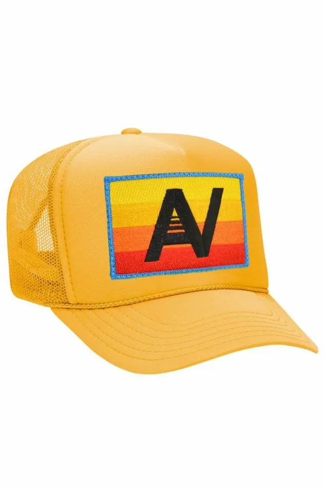 Women LOGO RAINBOW VINTAGE TRUCKER HAT Aviator Nation TruckerHats Women LOGO RAINBOW VINTAGE TRUCKER HAT Aviator Nation TruckerHats