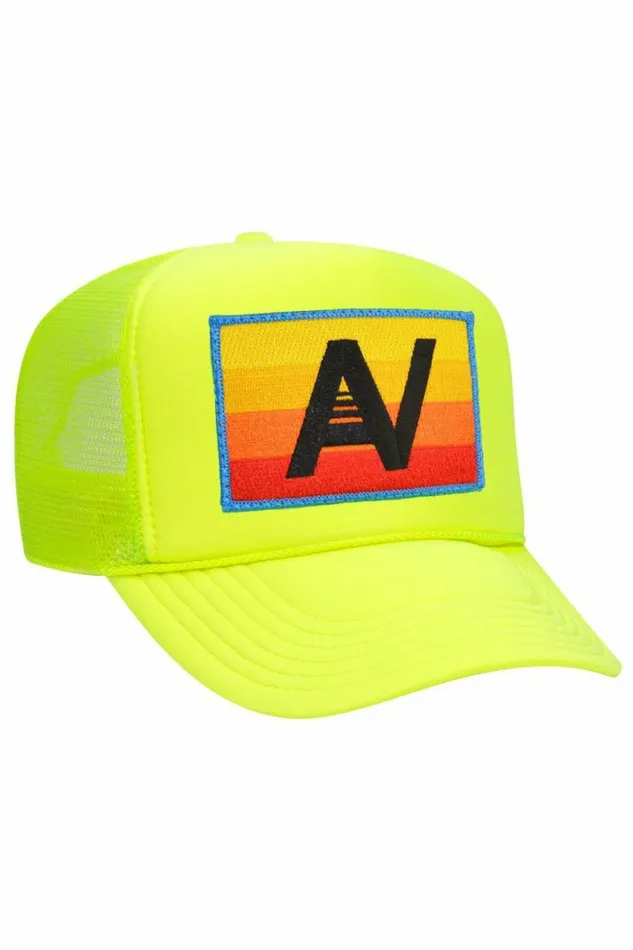Women LOGO RAINBOW VINTAGE TRUCKER HAT Aviator Nation TruckerHats Women LOGO RAINBOW VINTAGE TRUCKER HAT Aviator Nation TruckerHats