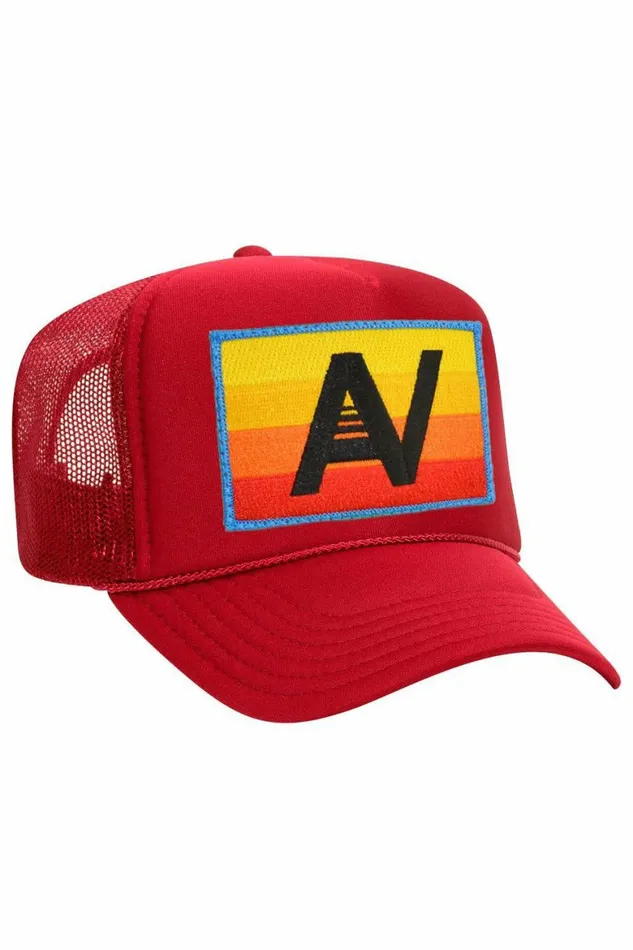 Women LOGO RAINBOW VINTAGE TRUCKER HAT Aviator Nation TruckerHats Women LOGO RAINBOW VINTAGE TRUCKER HAT Aviator Nation TruckerHats