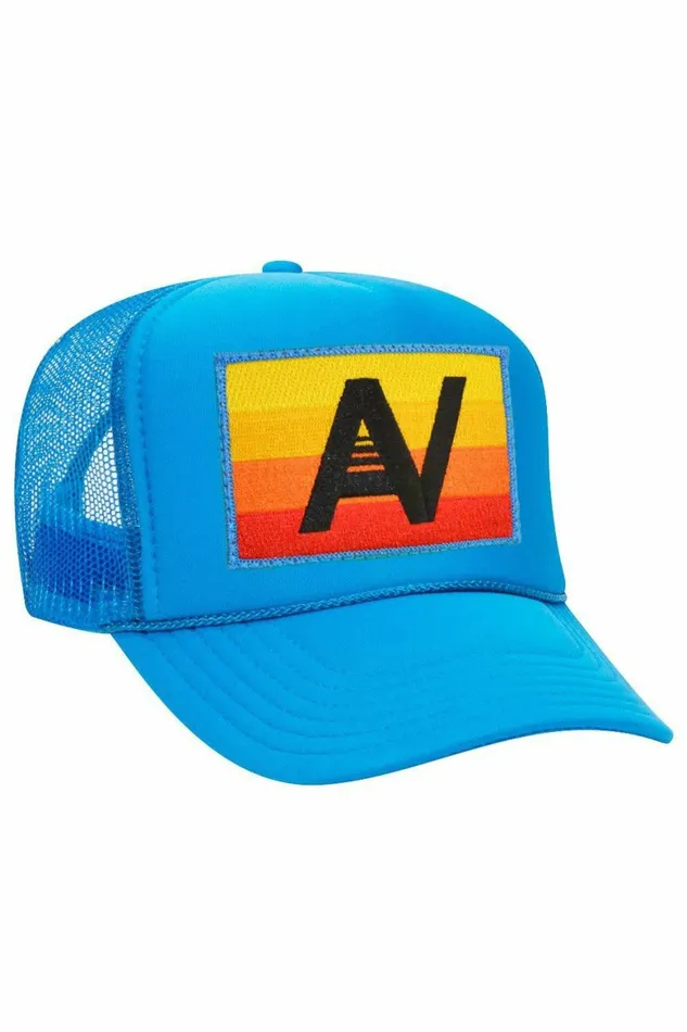 Women LOGO RAINBOW VINTAGE TRUCKER HAT Aviator Nation TruckerHats Women LOGO RAINBOW VINTAGE TRUCKER HAT Aviator Nation TruckerHats