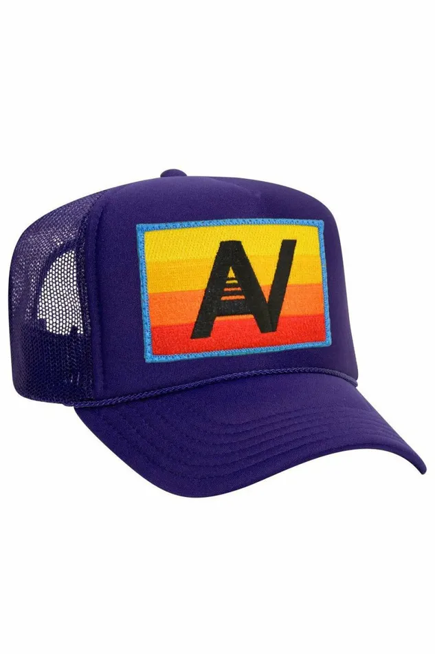 Women LOGO RAINBOW VINTAGE TRUCKER HAT Aviator Nation TruckerHats Women LOGO RAINBOW VINTAGE TRUCKER HAT Aviator Nation TruckerHats
