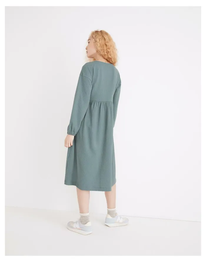 Women Long Sleeve V Neck Crossover Dress Faded Shale Madewell Dresses Women Long Sleeve V Neck Crossover Dress Faded Shale Madewell Dresses