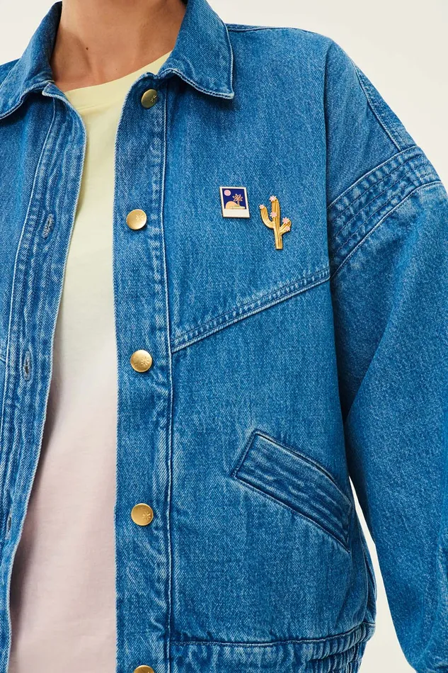 Women Loubia Vintage Blue Jacket Des Petits Hauts Denim