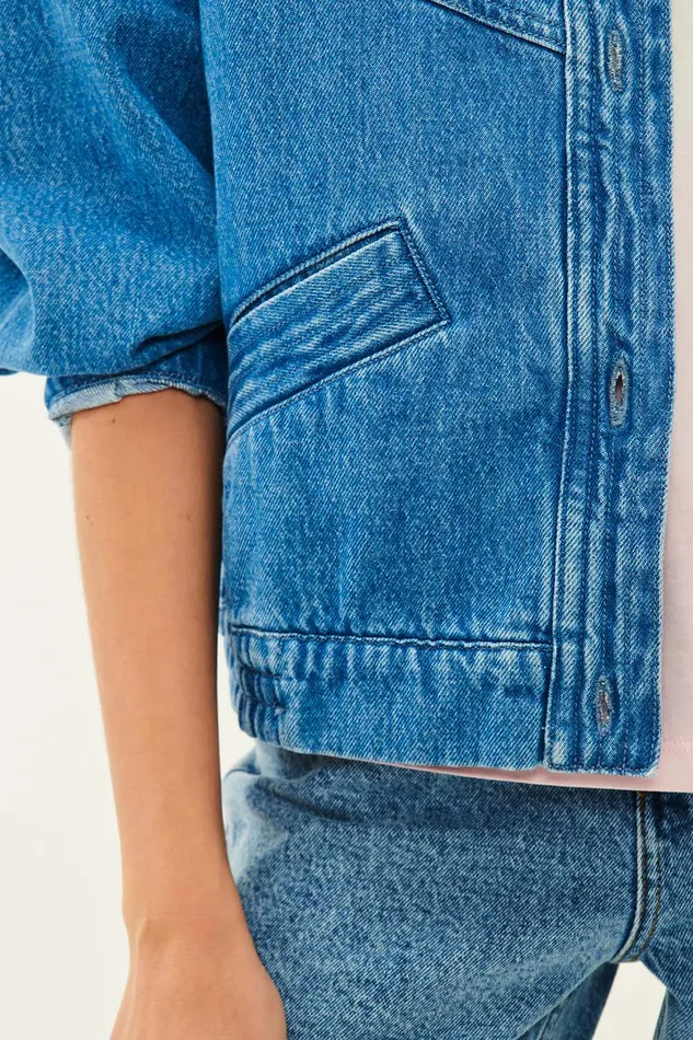 Women Loubia Vintage Blue Jacket Des Petits Hauts Denim