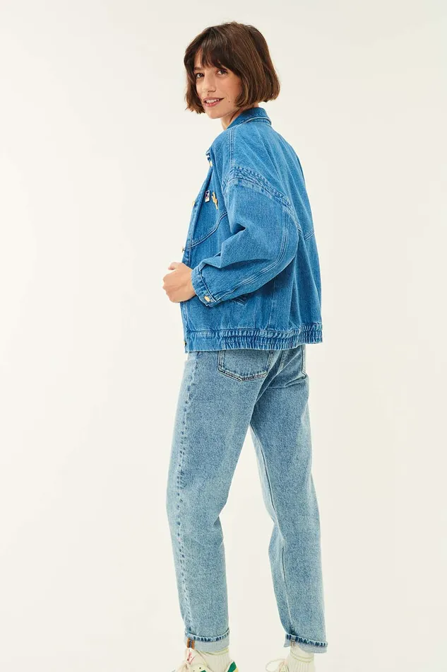 Women Loubia Vintage Blue Jacket Des Petits Hauts Denim