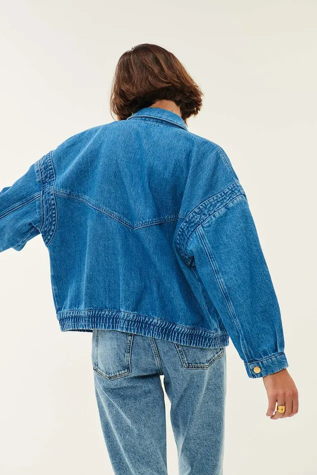 Women Loubia Vintage Blue Jacket Des Petits Hauts Denim