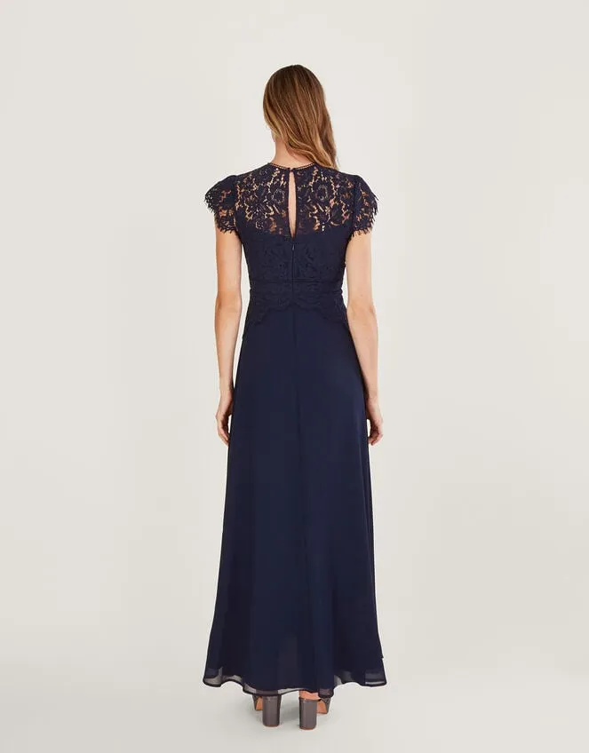 Women Louise Lace Maxi Dress Blue Monsoon Occasionwear