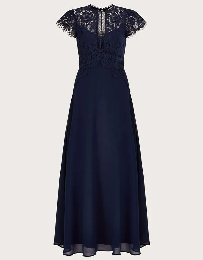 Women Louise Lace Maxi Dress Blue Monsoon Occasionwear