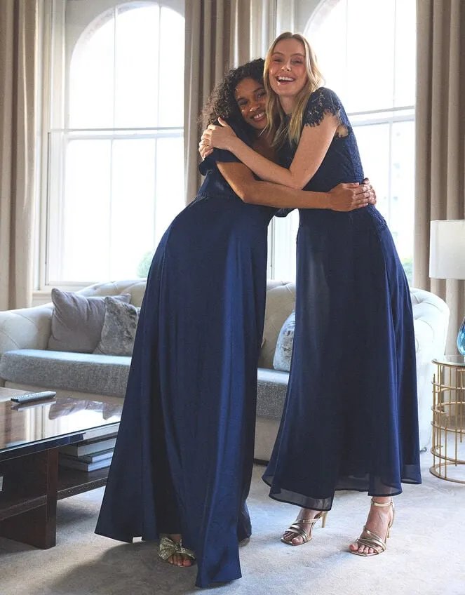 Women Louise Lace Maxi Dress Blue Monsoon Occasionwear