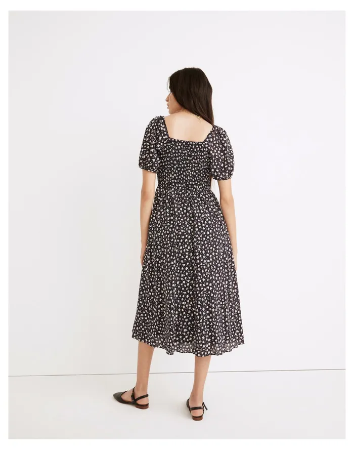 Women Lucie Smocked Button Front Midi Dress In Sweet Floral Crushed Blackberry Madewell Dresses Women Lucie Smocked Button Front Midi Dress In Sweet Floral Crushed Blackberry Madewell Dresses