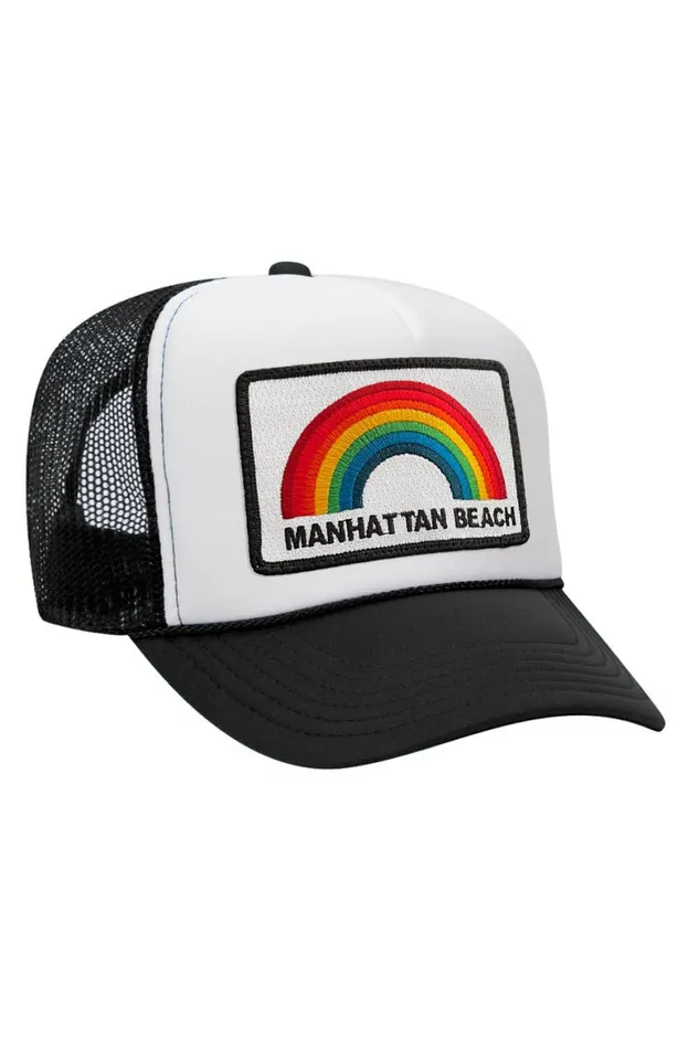 Women MANHATTAN BEACH RAINBOW TRUCKER HAT Aviator Nation TruckerHats