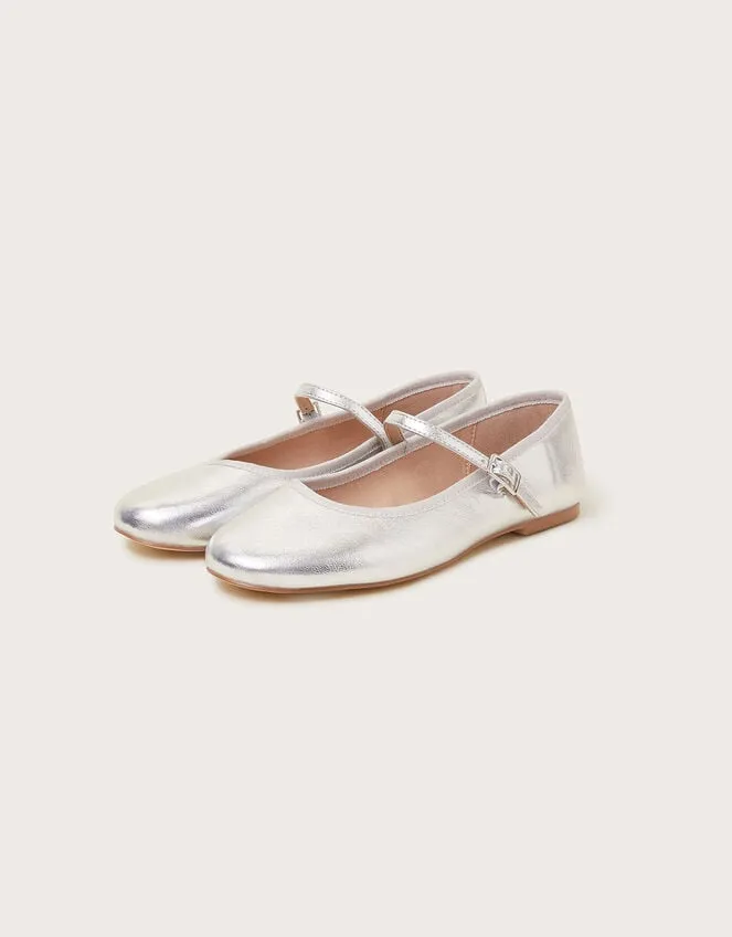 Women Mary Jane Flats Silver Monsoon Sandals