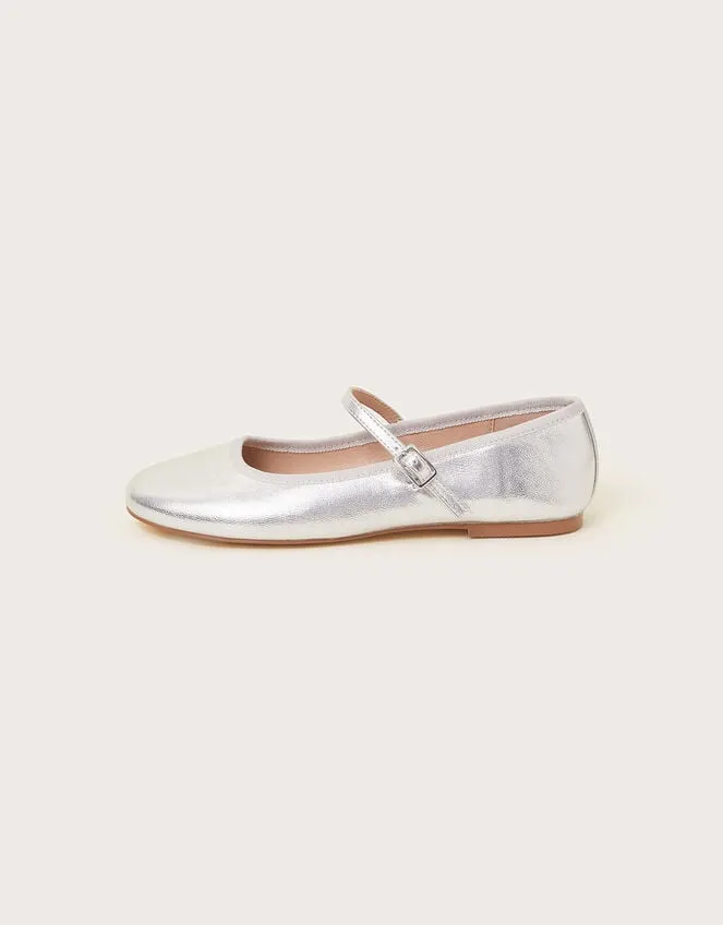 Women Mary Jane Flats Silver Monsoon Sandals