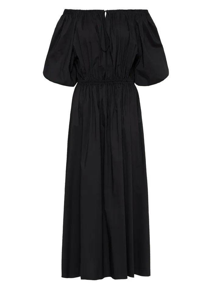 Women Matteau 8211 Off The Shoulder Midi Dress In Black The UNDONE Maternity