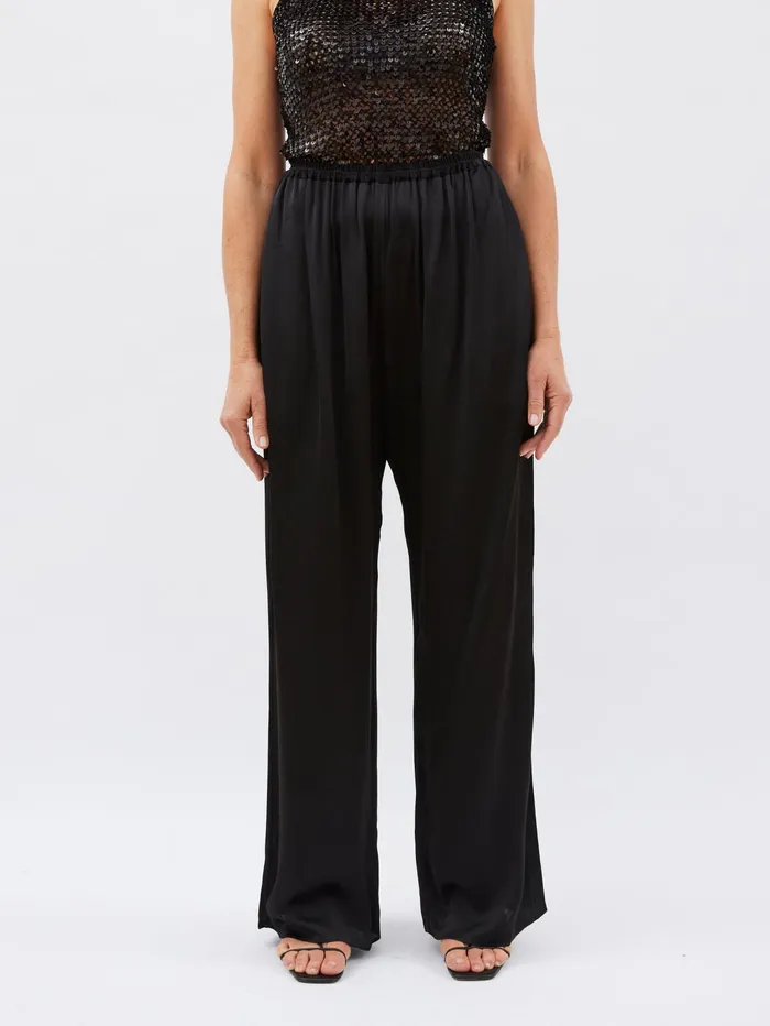 Women Matteau 8211 Relaxed Satin Pant In Black The UNDONE Pants
