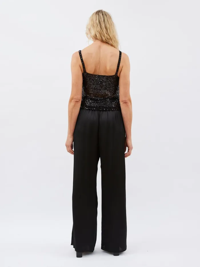 Women Matteau 8211 Relaxed Satin Pant In Black The UNDONE Pants