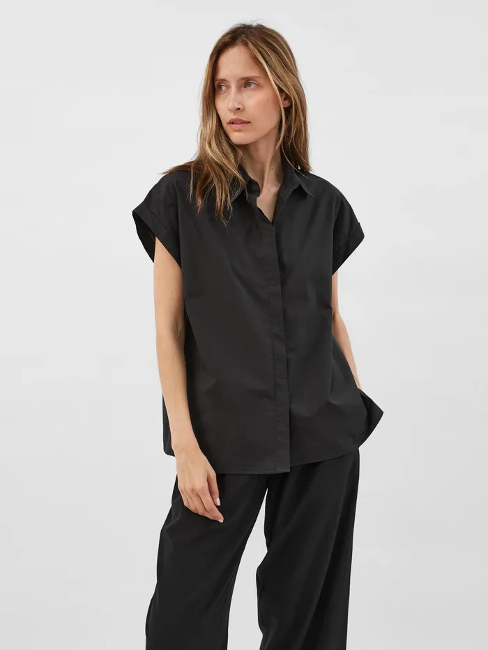 Women Matteau 8211 Relaxed Sleeveless Shirt In Black The UNDONE Tops