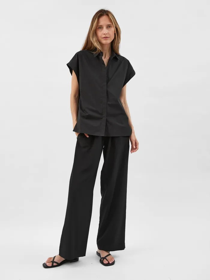 Women Matteau 8211 Relaxed Sleeveless Shirt In Black The UNDONE Tops