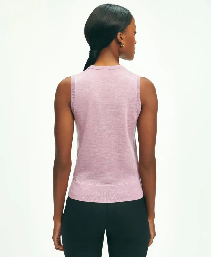 Women Merino Wool Shell Pink Brooks Brothers Sweaters