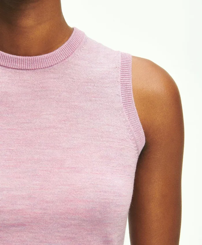 Women Merino Wool Shell Pink Brooks Brothers Sweaters