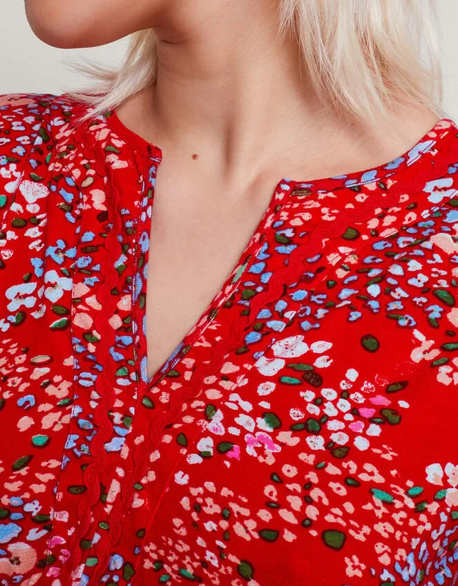 Women Micola Print Tiered Dress Red Monsoon Dresses