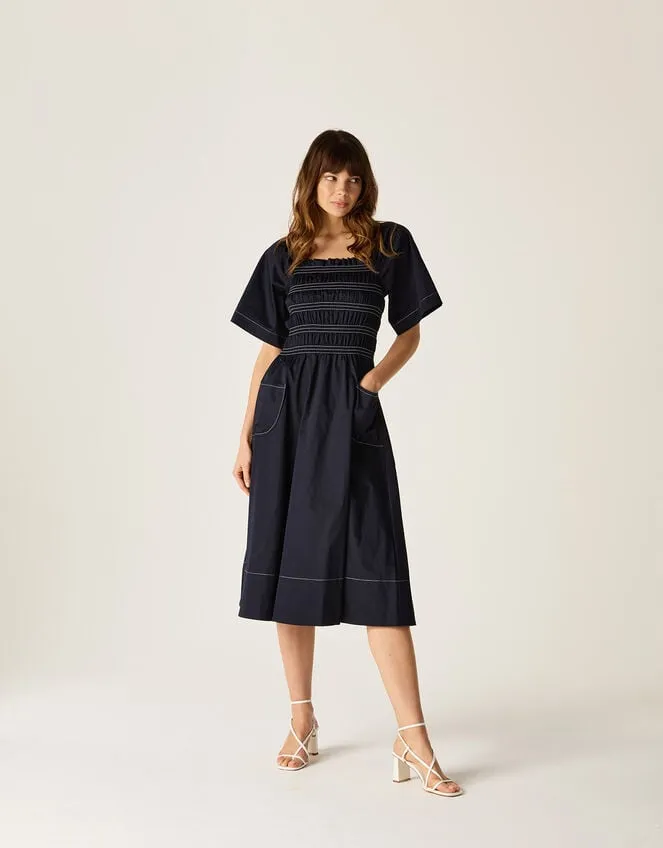 Women Mirla Beane Puff Sleeve Dress Blue Monsoon Dresses