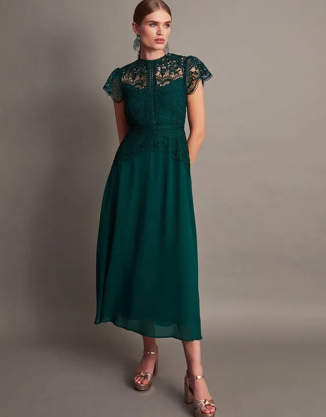 Women Monica Lace Midi Dress Green Monsoon Occasionwear
