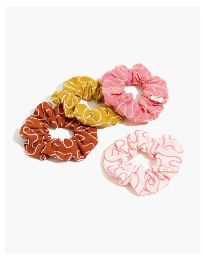 Women Monique Aimee Chain Stitched Scrunchie Pale Chamois Madewell Hair Accessories Women Monique Aimee Chain Stitched Scrunchie Pale Chamois Madewell Hair Accessories