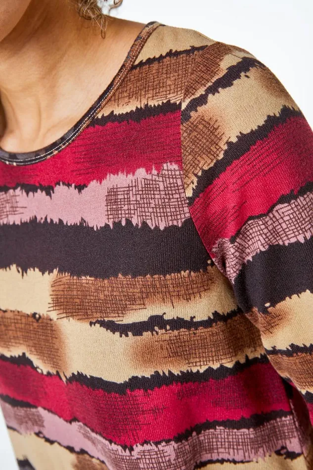 Women Multi Petite Stripe Mini Swing Dress Roman Dresses