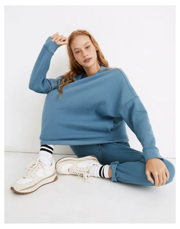 Women MWL Betterterry Crewneck Sweatshirt Distant Ocean Madewell MWL Athleisure