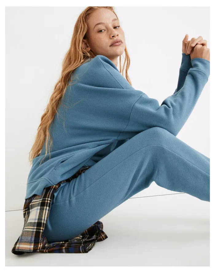 Women MWL Betterterry Crewneck Sweatshirt Distant Ocean Madewell MWL Athleisure Women MWL Betterterry Crewneck Sweatshirt Distant Ocean Madewell MWL Athleisure