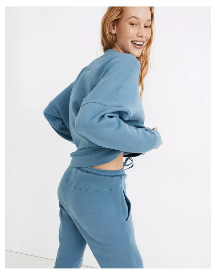Women MWL Betterterry Crewneck Sweatshirt Distant Ocean Madewell MWL Athleisure Women MWL Betterterry Crewneck Sweatshirt Distant Ocean Madewell MWL Athleisure