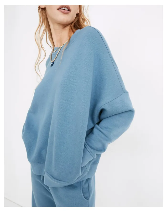 Women MWL Betterterry Crewneck Sweatshirt Distant Ocean Madewell MWL Athleisure Women MWL Betterterry Crewneck Sweatshirt Distant Ocean Madewell MWL Athleisure