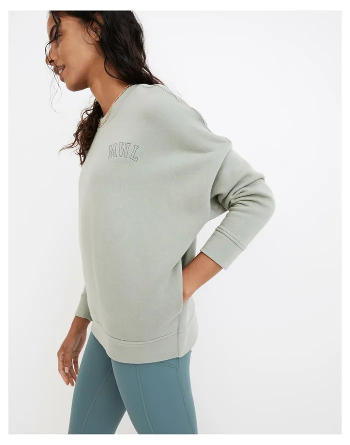 Women MWL Betterterry Embroidered Crewneck Sweatshirt Frosted Willow Madewell MWL Athleisure Women MWL Betterterry Embroidered Crewneck Sweatshirt Frosted Willow Madewell MWL Athleisure