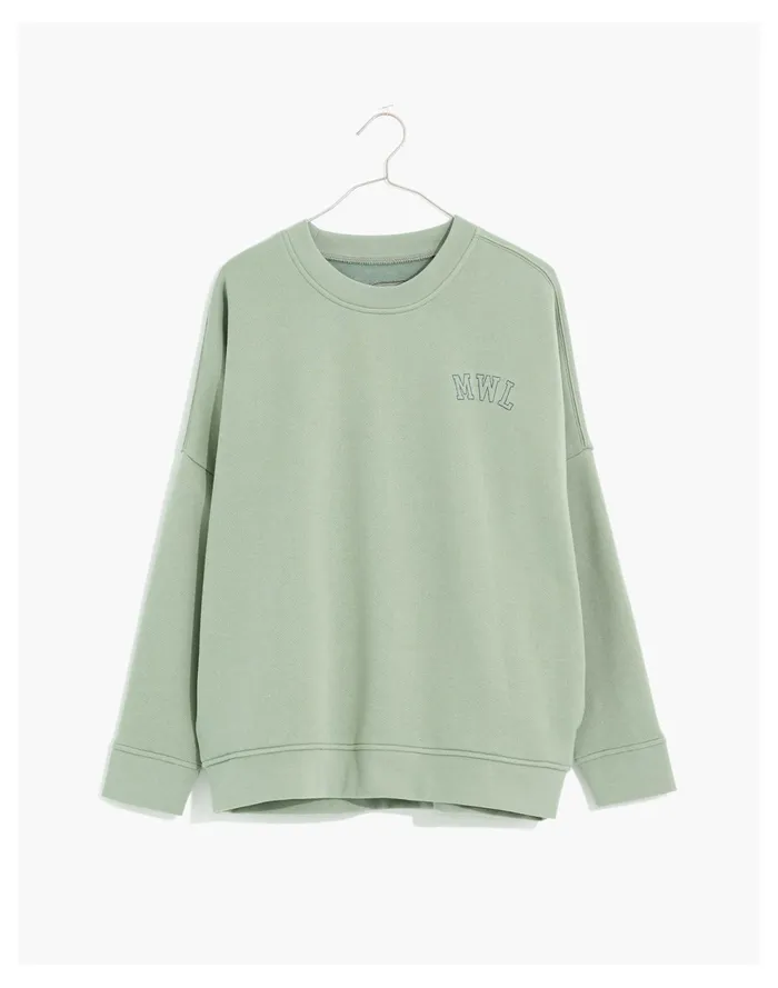 Women MWL Betterterry Embroidered Crewneck Sweatshirt Frosted Willow Madewell MWL Athleisure Women MWL Betterterry Embroidered Crewneck Sweatshirt Frosted Willow Madewell MWL Athleisure