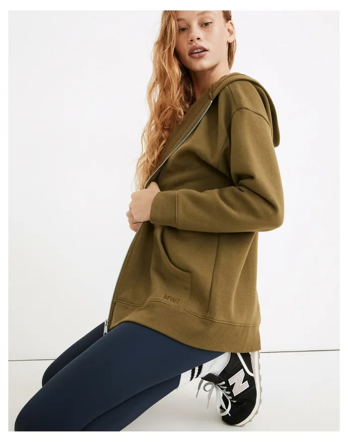 Women MWL Betterterry Full Zip Long Hoodie Sweatshirt Desert Moss Madewell MWL Athleisure Women MWL Betterterry Full Zip Long Hoodie Sweatshirt Desert Moss Madewell MWL Athleisure